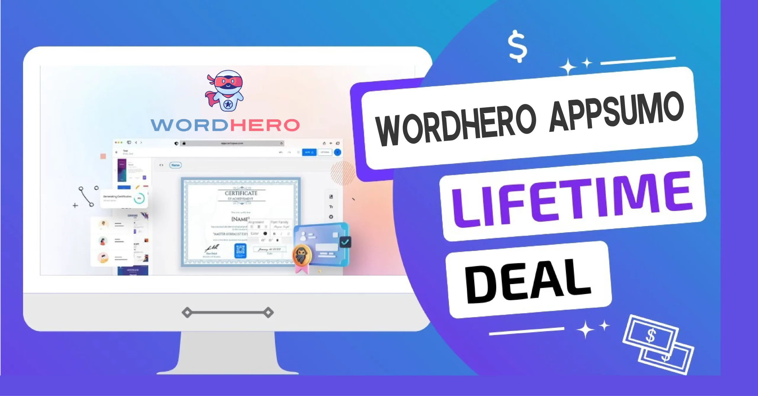 WordHero Appsumo Lifetime Deal, Appsumo Deal, Appsumo Banner, Appsumo ai writer