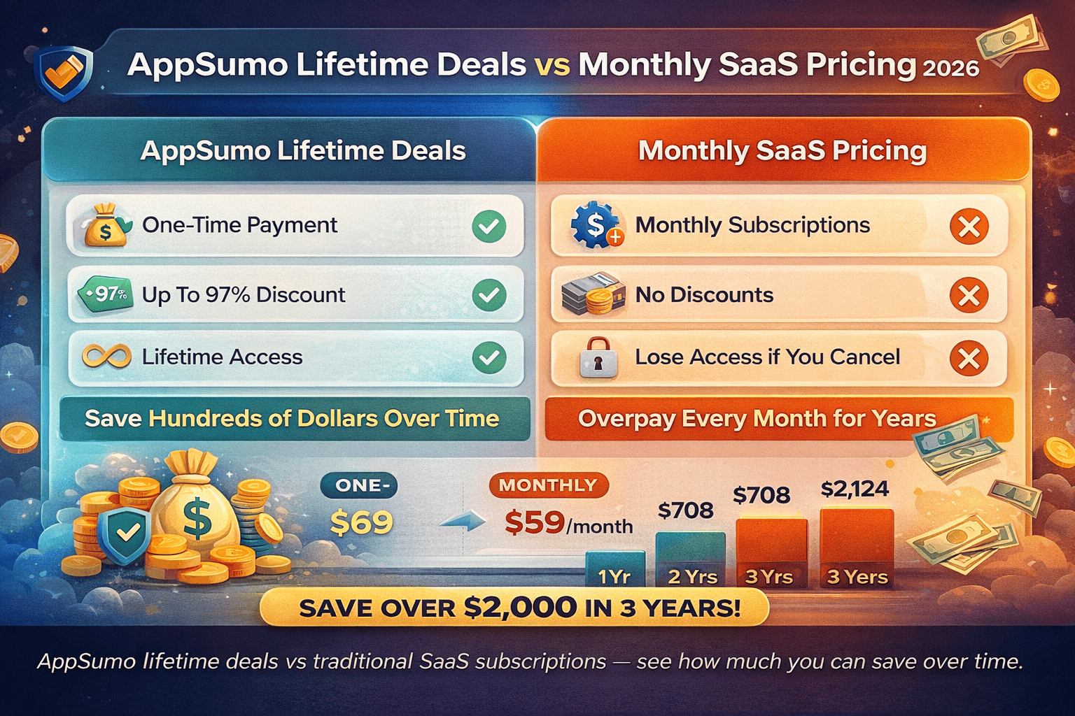 AppSumo Lifetime Deals 2026 — best SaaS tools at up to 97% discount on the AppSumo marketplace