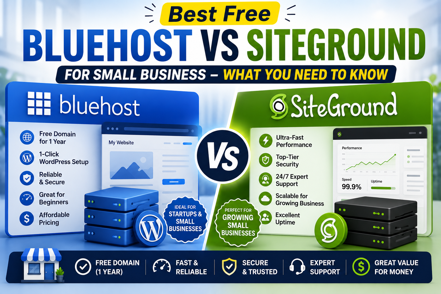 Bluehost vs SiteGround for Small Business – What Really Workspng