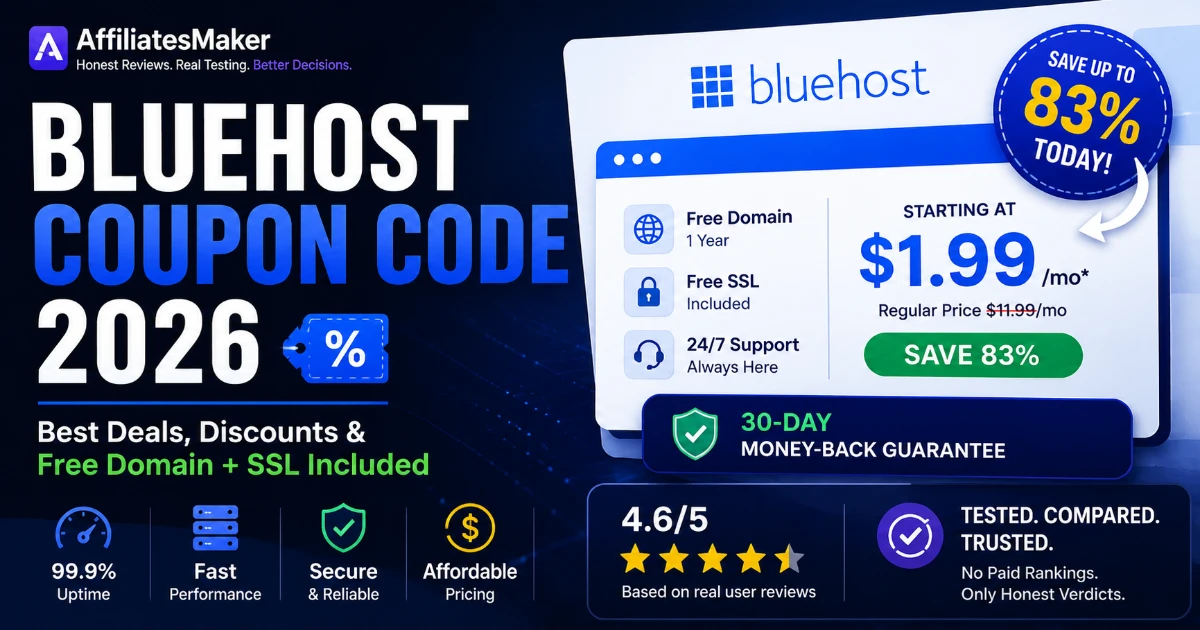 Bluehost Coupon Codes 2026: Verified Discounts